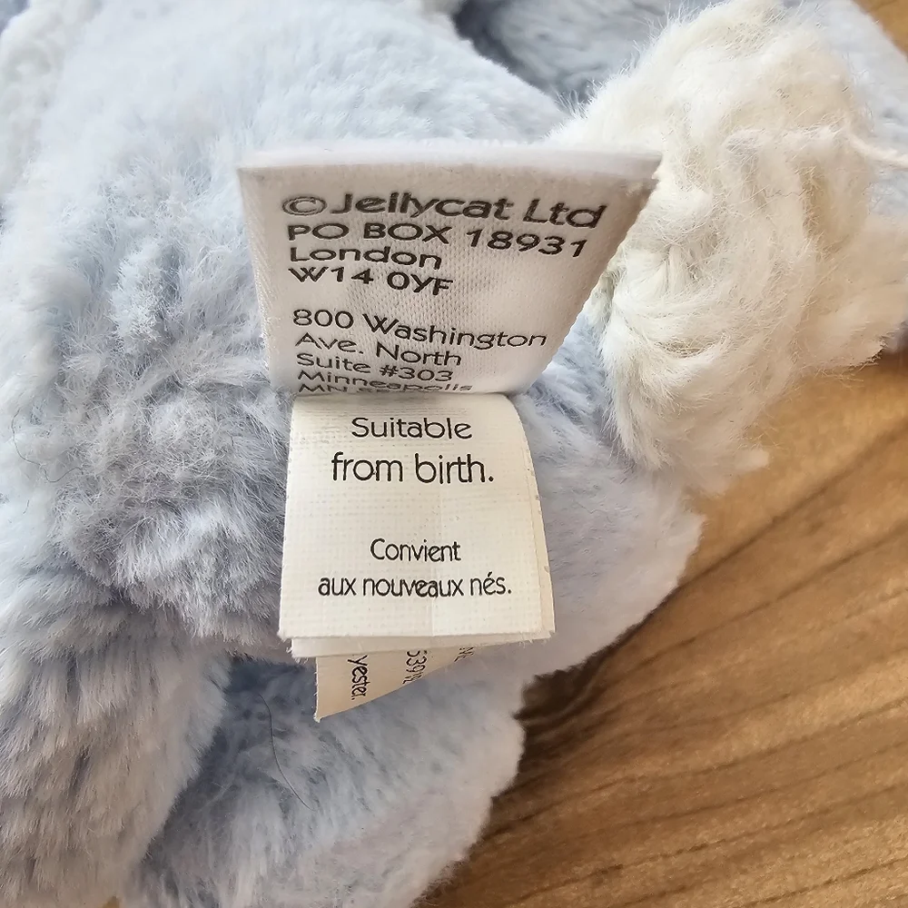 Jellycat Blue BUNNY RABBIT Lovey  Security Blanket 13”× 13